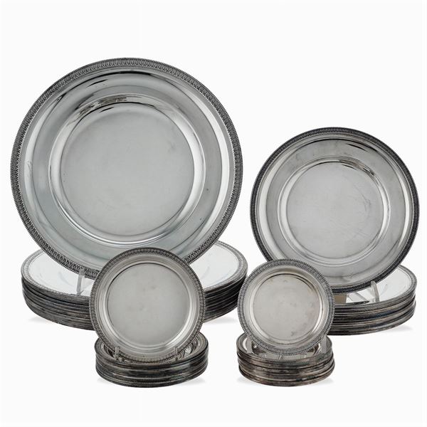 Silver tableware set (48 pieces)  (Italy, 20th century)  - Auction FINE SILVER AND TABLEWARE - Colasanti Casa d'Aste