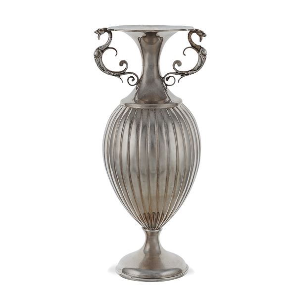 Silver baluster vase