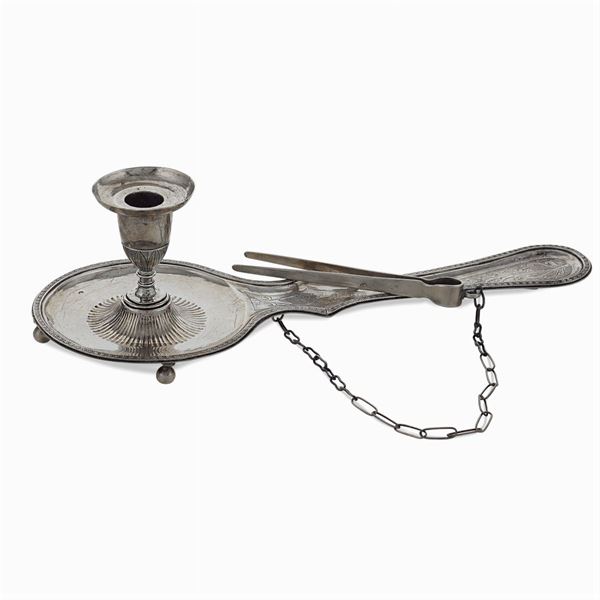 Silver candle holder  (Rome, 19th century)  - Auction FINE SILVER AND TABLEWARE - Colasanti Casa d'Aste