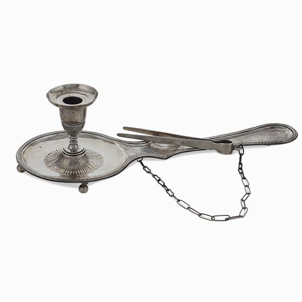 Silver candle holder