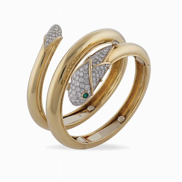 18kt gold snake bracelet