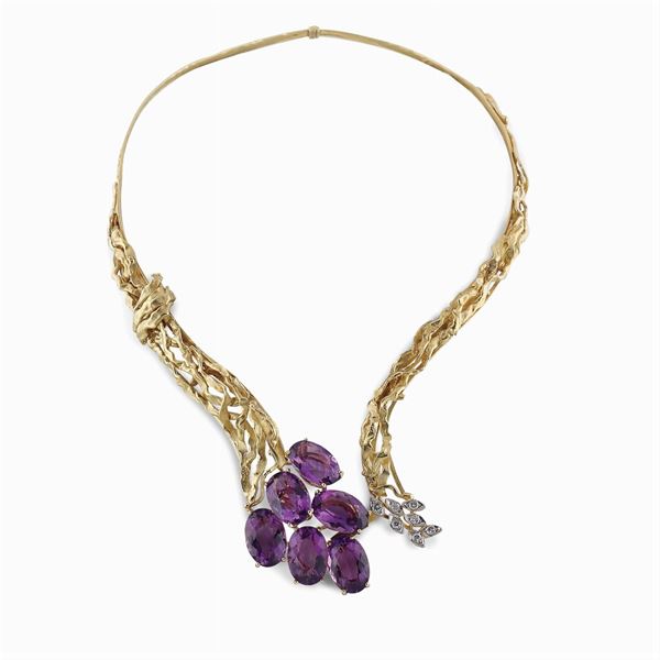 18kt gold sculpture collier