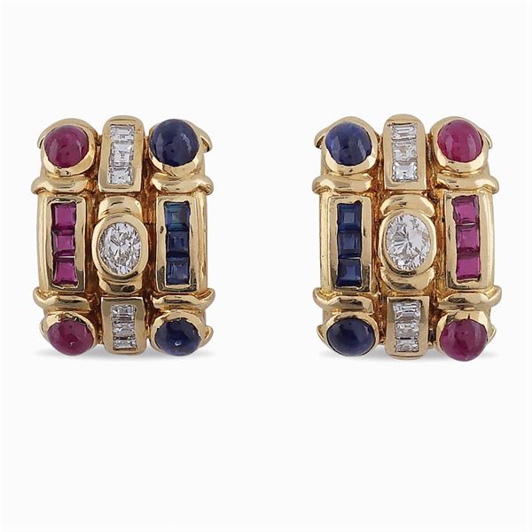 18kt gold lobe earrings  - Auction Jewels AND Watches - Colasanti Casa d'Aste