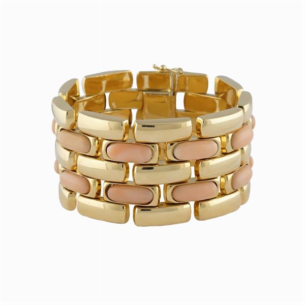 18kt gold tank links bracelet