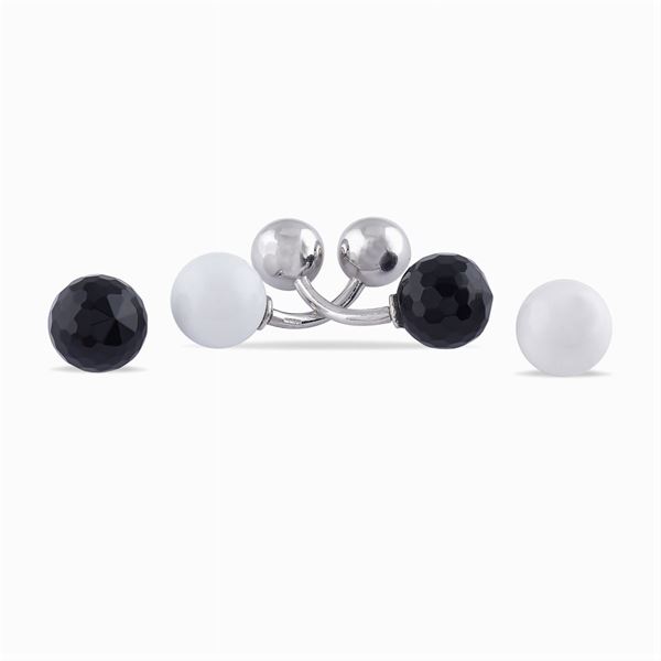 18ky white gold cuff links with spheres  - Auction Jewels AND Watches - Colasanti Casa d'Aste