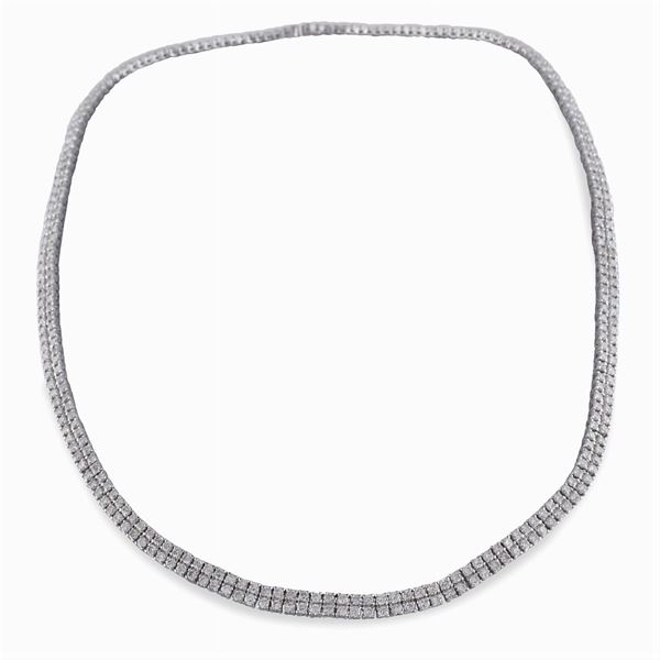 Collier in oro bianco 18kt e diamanti