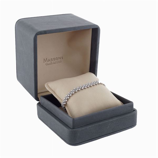 Massoni, bracciale in oro bianco 18kt