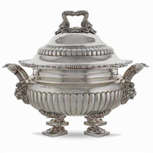 Large silver soup tureen
