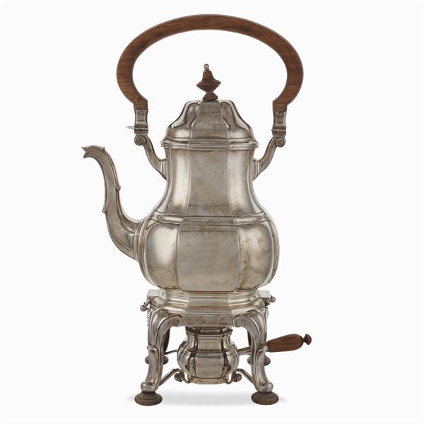 Silver tea kettle