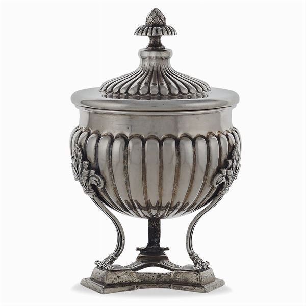 Silver sugar bowl