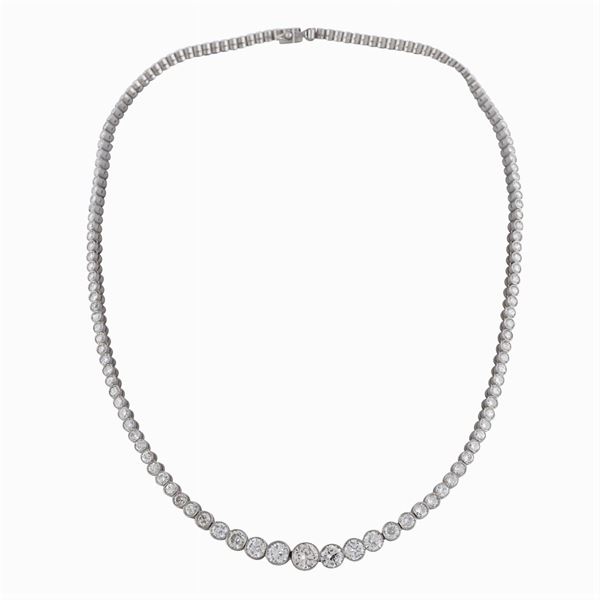 Collier riviere in platino e diamanti  - Asta GIOIELLI E OROLOGI  - Colasanti Casa d'Aste
