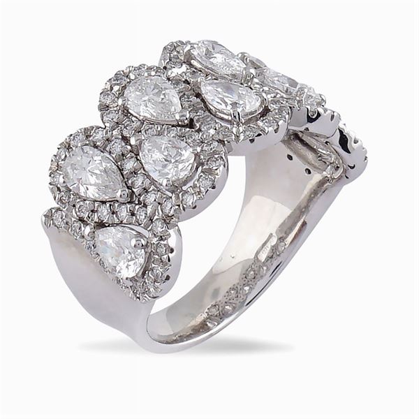 Anello a fascia in oro bianco 18kt