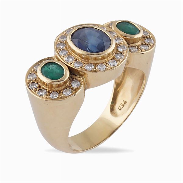 Anello trilogy in oro giallo 18kt