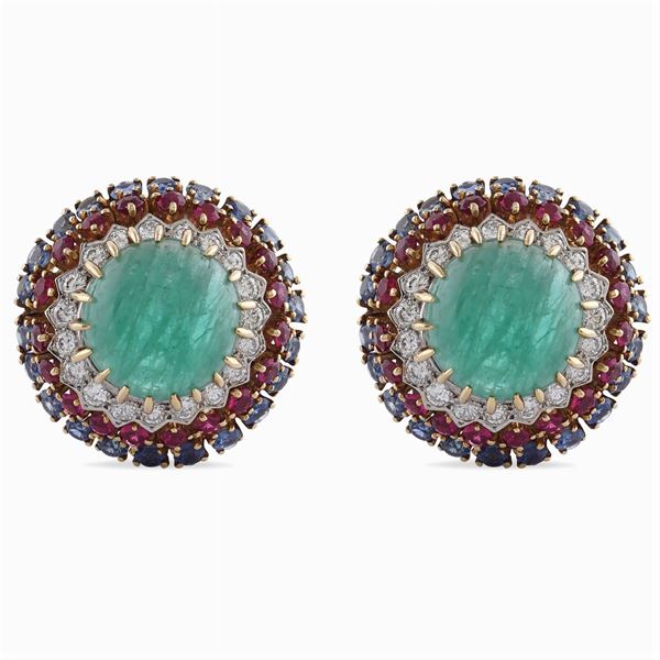 18kt gold button earrings