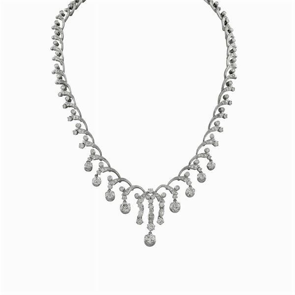 18kt white gold and diamond collier