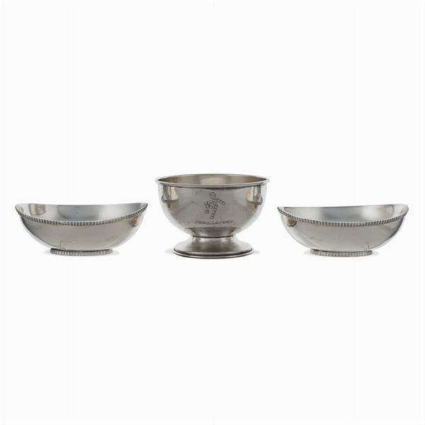 Group of three silver objects