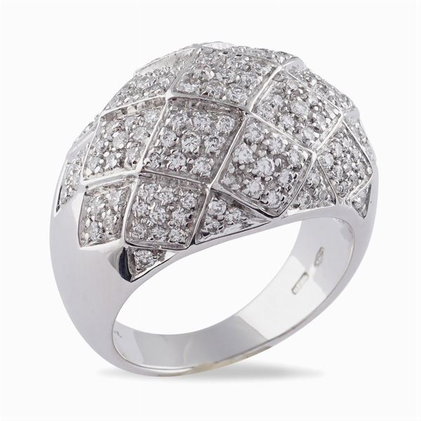 Salvini, 18kt white gold bombe' ring