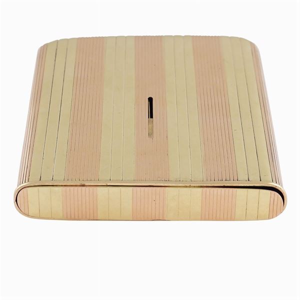 Cartier, two color gold sigarette box