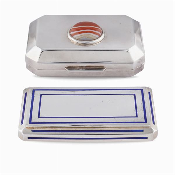 Two silver snuff boxes