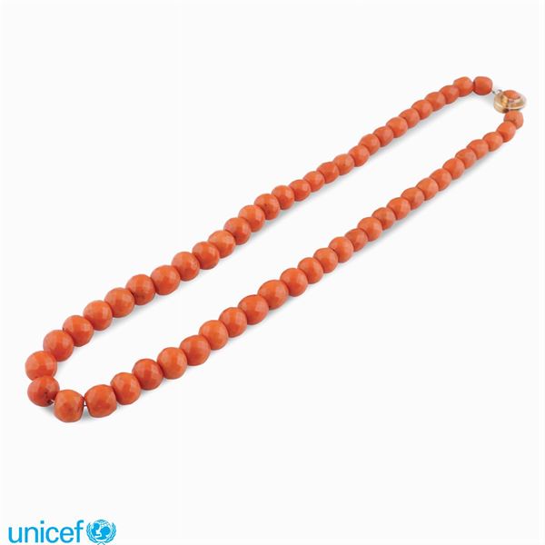Collier in corallo rosso arancio