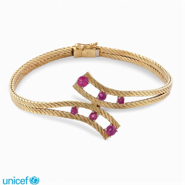Bracciale in oro giallo satinato 18kt