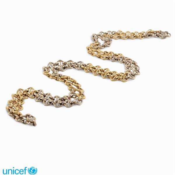 Collana in oro bianco e giallo 18kt