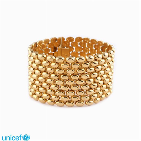 Bracciale a fascia alta in oro giallo 18kt