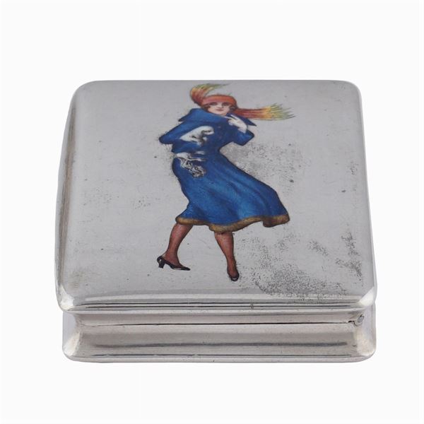 Silver and polychrome enamel snuff box