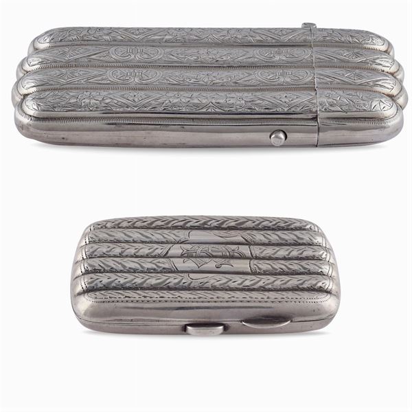 Two silver cigar boxes