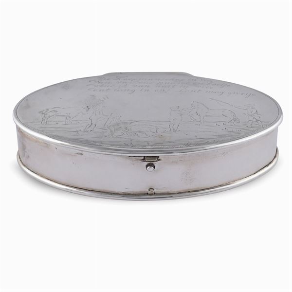 Oval silver box