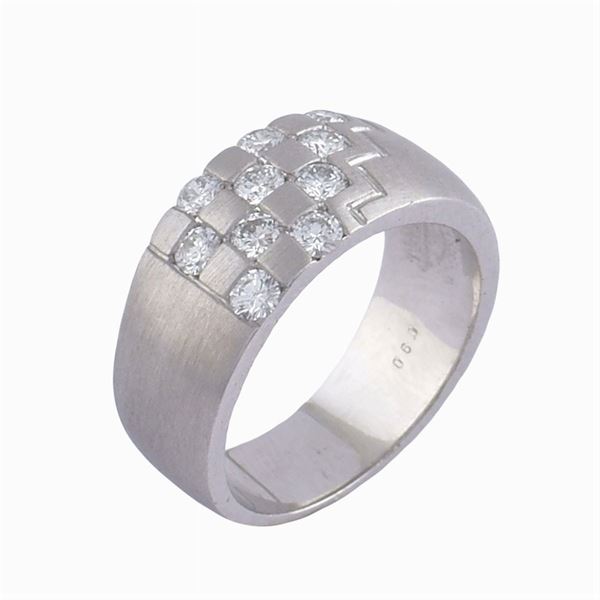 Anello a fascia in oro bianco 18kt