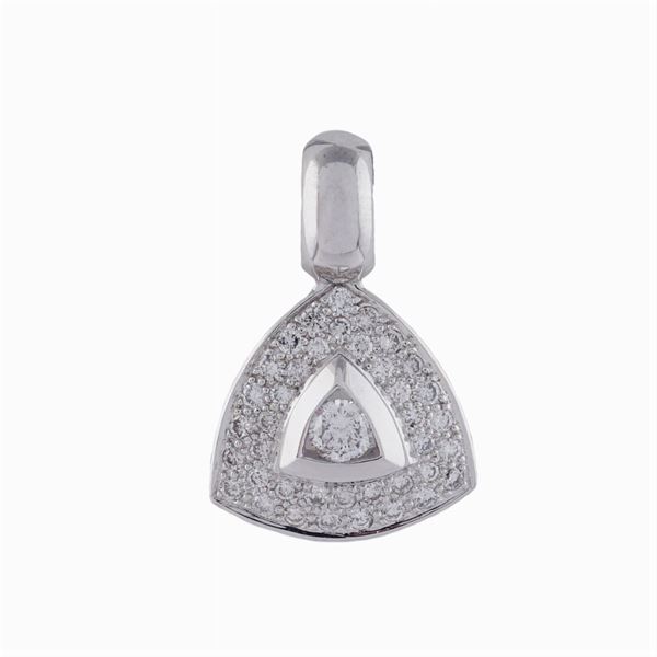 Pendente in oro bianco 18kt e diamante
