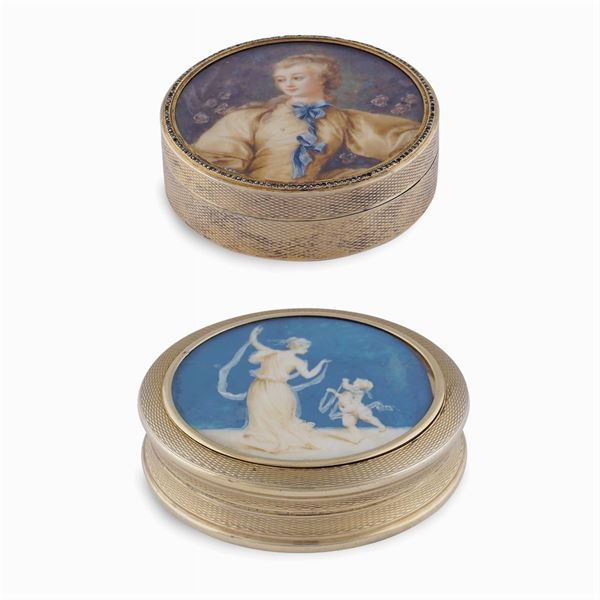 Two silver and vermeil silver boxes