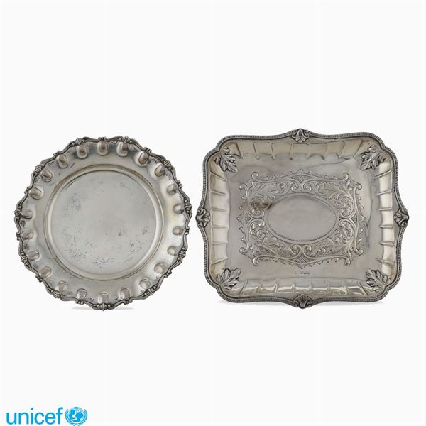 Two silver trays