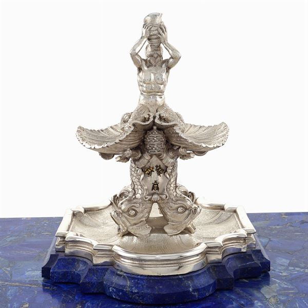 Silver and lapis lazuli table sourtout