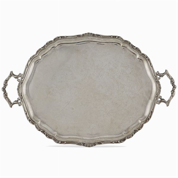 Two handled silver tray
