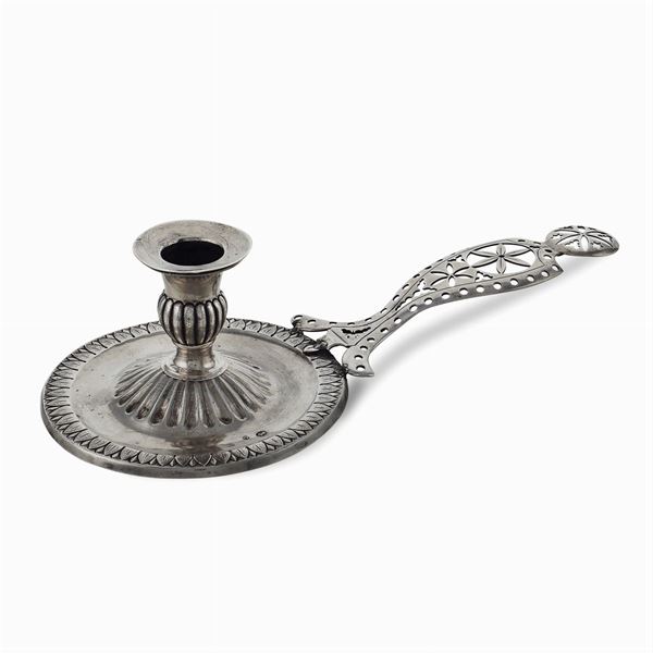 Silver candle holder