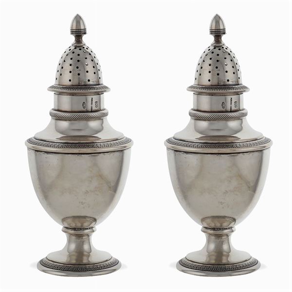 Pair of silver sugar cellars