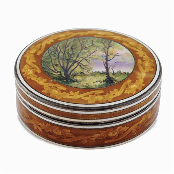 Silver, vermeil silver and enamel snuff box  (France, 19th - 2'th century)  - Auction FINE SILVER AND TABLEWARE - Colasanti Casa d'Aste