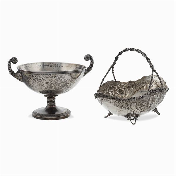 Two silver baskets  (Italy, 20th century)  - Auction FINE SILVER AND TABLEWARE - Colasanti Casa d'Aste