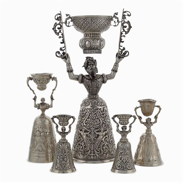 Carlo Preda - Five silver love cups