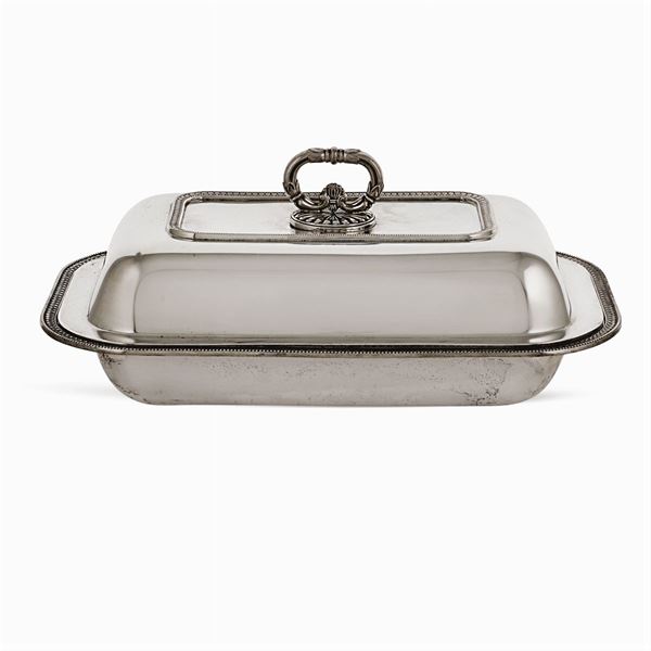Rectangular silver entrée dish