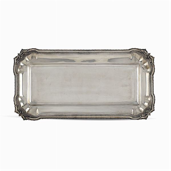 Rectangular silver tray  (Italy, 20th century)  - Auction Fine Silver & The Art of the Table - Colasanti Casa d'Aste