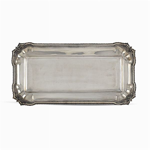 Vassoio rettangolare in argento