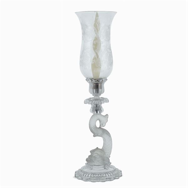 Baccarat, one light crystal flambeau  (France, 20th century)  - Auction FINE SILVER AND TABLEWARE - Colasanti Casa d'Aste