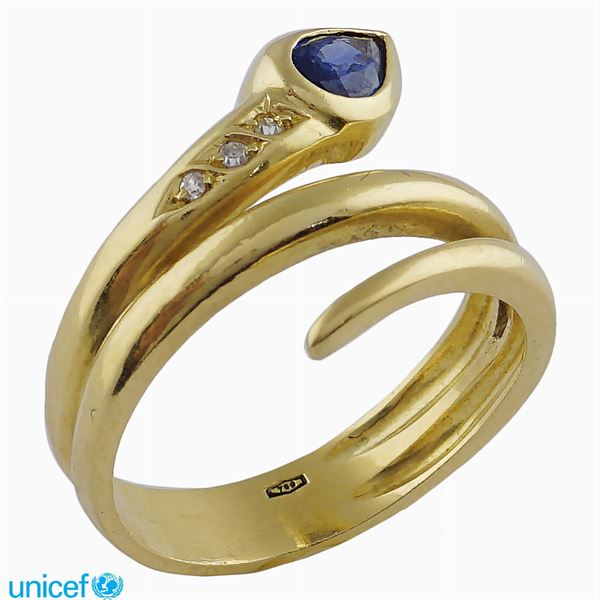 18kt gold snake ring