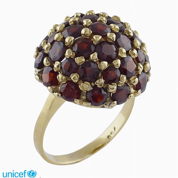 18kt gold half-sphere ring