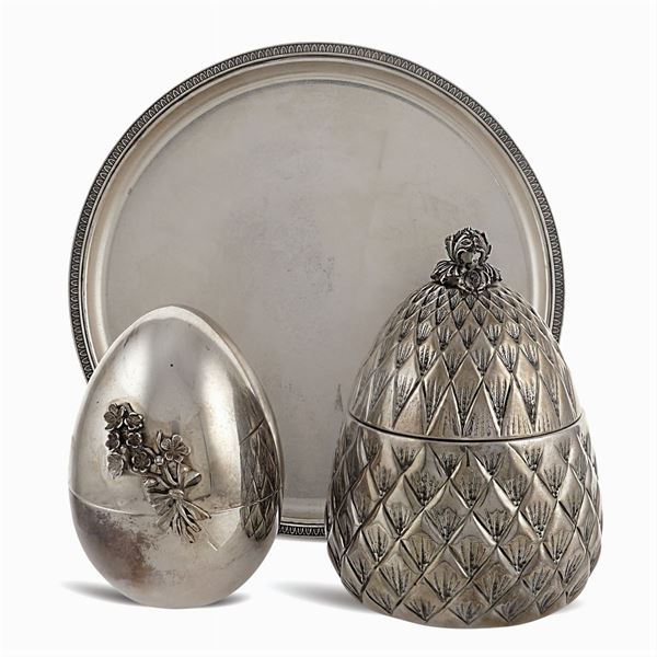 Group of threee silver objects  (Italy, 20th century)  - Auction Fine Silver & The Art of the Table - Colasanti Casa d'Aste