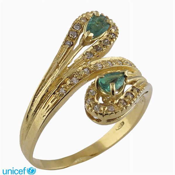 18kt gold contrarié ring