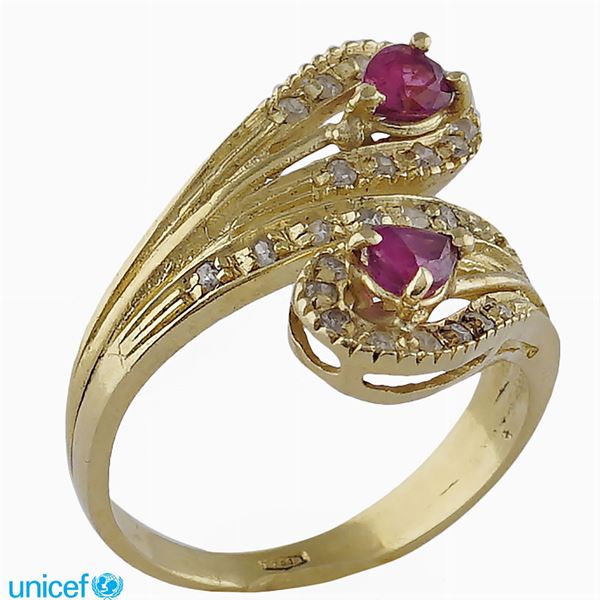 18kt gold contrarié ring